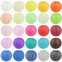 4/6/8/10/12/14/16inch Round Paper Lantern Multicolor Chinese Lanterns Paper Ball Wedding Birthday Party Hanging Home Decoration
