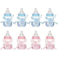 6psc Baby Bottle Candy Favor Boxes with Bear Cutouts Plastic Baby Shower Bottles for Gender Reveal Party Decorations
