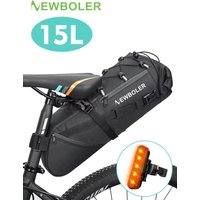 AliExpress NEWBOLER Bike Saddle Bag Waterproof MTB Road Bicycle 15L Large Capacity Cycling Bag Foldabe Tail Rear Bag Trunk Accessories