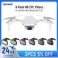 NEEWER 6 Pack ND CPL Filters For DJI Mini 4K/2/Mavic/SE/2 SE, Drone Lens Accessories, Snap On Circular Polarizing Neutral
