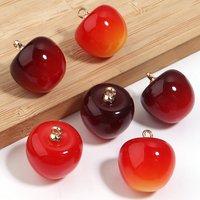 10pcs 20x23mm Cherry Shape Acrylic Charms Lovely Fruit Pendant For Jewelry Making DIY Necklace Earrings Phone Key Chain Supplies