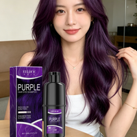 EELHOE Hair Dye Shampoo Deep Nourishment Strengthen Color Lock Frizz Control Oil Natural Formula Shiny Hair Color Shampoo 100ml