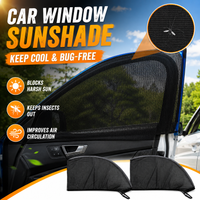 Car Window Sunshade Mesh Screen UV Protection Bug Net Curtain Block Sunlight Keep Insects Out Breathable Car Window Sun Shade