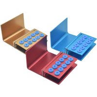 Dental Burs Holder 10 Holes with Silicon Bur Block Box for FG RA High Speed and Low Speed Burs Autoclavable
