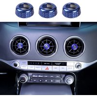 For Kia Stinger 2018-2023 Aluminum Aolly Red Dashboard Middle AC Vent Rear Row Vent Adjustment Knob Ring Trim Cover