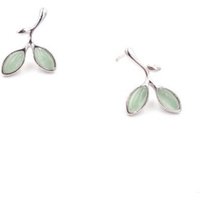 VENTFILLE 925 Sterling Silver Green Leaf Earrings Female Opal Sweet Small Fresh Leaf Earrings Fashion Simple Jewelry Gift