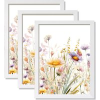 3pcs Classic Black Wood Color Wooden Photo Frame A3 A4 Picture Frame Poster Canvas Frame for Wall Mounting Desktop Display