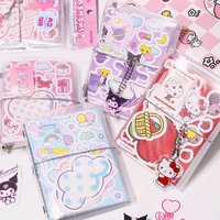 Genuine Sanrio Hello Kitty M5 Loose-Leaf Notebook Kawaii Kuromi Melody Cartoon Portable Scrapbook Includes Stickers Girls Gifts