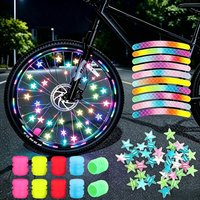Bike Wheel Decoration Luminous Plastic Spokes Star Bead Bicycle Reflectors Stickers With Motorcycle Bike Glow Valve Cap