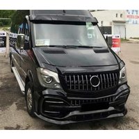 Grills For Mercedes-Benz W906 Sprinter 2500 3500 GT Style 2014 2015 2016 2017 Chrome with Black Front Grille Without Camera Hole