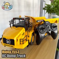 1/18 Rc Lkw Dumper Huina 1553 Bagger Crawler 9Ch 2,4G Funkgesteuertes Auto Elektrofahrzeug Traktor Modell Spielzeug für Jungen Geschenk