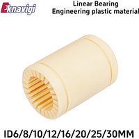 Engineering Plastic All-plastic Sliding Linear Bearing LM6 8 LM10 12 16 20 LM25 30UU Oil-free Wear-resistant Plain Bearing