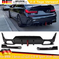 Diffuseur de pare-chocs arrière avec éclairage LED et séparateurs latéraux pour BMW Série 3 LCI G20 G28 M Sport 320i 325i 330i 2019~2022