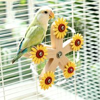 Interactive Parrot Toy Bird Cage Chewing Toy for Parrot Rotating Trear Dispenser for Mental Stimulation and Entertainment