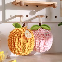 Thick Absorbent Snow Chenille Towel Festive Fruit Design Hanging Hand Towel Quick Dry