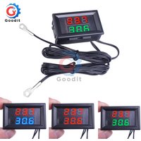 DC4V-28V Mini Temperature Controller Dual Display LED Digital Temperature Sensor Thermometer Tester with control NTC Metal Probe