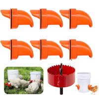 Chicken Feeder DIY Rainproof Poultry Feeder Port Reduce Spillage Food Farm Chicken Duck Food Hole Kit Troughs Opener Tool
