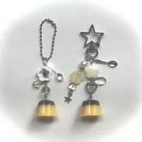 pudding + spoon Japanese retro keychain