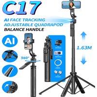 FGCLSY 5 in 1 Selfie Tripod Gimbal Stabilizer for Cell Phone 360°Auto-Rotation AI Tracking Shooting Quadrapod And Remote Control
