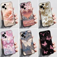 Case For TCL 60 SE Nxtpaper 60SE 605 Fundas Soft Silicone Black Shell TCL 60 Nxtpaper 60R 60 5G Cover Cute Flower Cartoon Casing
