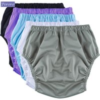 2pcs Soft TPU Adult Diaper Cover High Waist Solid Color Incontinence Briefs for Teens & Adults Washable Reusable Diaper Co