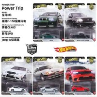 Hot Wheels FPY86 Car Culture Power Trip Set Rubber Tires Metal Base 1:64 Diecast Cars BMW Mercedes-Benz Collectible Models Toy