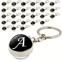 26 English Letters Simple Style Metal Initial Charms Pendant Keychain Valentines Day Stuff Him Friends Love Set Gifts
