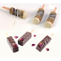SHENHONG 5 Cells Long Strip Silicone Popsicle Moulds Summer Ice-lolly Molds 10 Matching Plastic Sticks Cold Drink Ice Cube Tray
