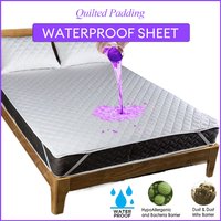 Quilted Bed Topper Waterproof Sheet Protector with Straps Mattress Pad Cover Softable & Washable