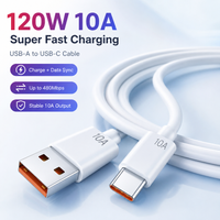 Super Fast Charging C-C Cable 120W 10A Fast Charging Data Cable, Support PD, TYPE C TO TYPE C Interface for Samsun, Phone 15 Ser
