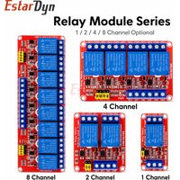 Estardyn 1/2/4/8CH 5V 12V Relay Module Board Optocoupler High/Low Level Trigger for Home Automation Smart Control DIY