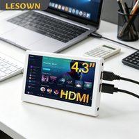LESOWN 4.3 Inch IPS Mini Monitor 800x480 HDTV Port for PC Case AIDA64 Sub Screen Raspberry Pi Display 미니 모니터