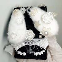 Black And White Cute Rabbit Ear Handmade Girl Cigarette Box, Small Card Decoration, Key Storage Box