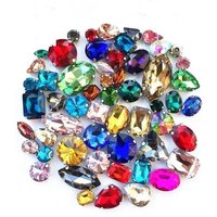50pcs Strass Mix Size and Shapes Colors Fancy Crystal Glass Rhinestones With Silver and Glod Setting for Garment Craft Shoes