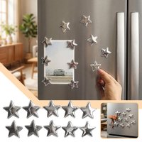 10Pcs Vintage Electroplated Star Fridge Magnets Creative Resin Magnetic Stickers for Photos Polaroids Kitchen Decor
