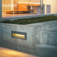 SANDIY Outdoor Wall Light Sensor Step Lighting Pir Sensing Stair Lamp Waterproof Patio Garden Aisle Path Lights Motion Detect