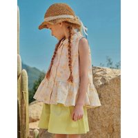 Dave Bella Girls Summer 2PCS Set Sleeveless Shirt Shorts Suits 7-13 Years Childern Printed Tops Trouser Clothing Sets DK2262149
