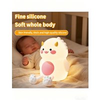 Cartoon Dinosaur Silicone Night Light, 3-Level Dimming Snap to Light, Soft Eye Protection,Skin-Friendly, for Baby Feeding Bathro