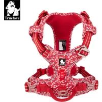 Truelove Pet Harness Floral No Pull Cotton Fabric Breathable and Reflective Soft Cats Dogs Small Medium Walking Running TLH5655