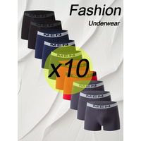 10 Piece Set Of Men's Fashionable Casual Sports Boxer Shorts, Comfortable, Breathable, Personalized Men's Underwear