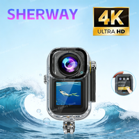 Sherway 4K Action Camera Dual-screen with Waterproof Case Bodycam 60fps Outdoor Sport Pocket Camera 1080p Helmet Video Recording
