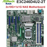 ASRock Rack 8-Bay 10G NAS Motherboard E3C246D4U2-2T Intel C246 IPMI 2x10G+1x1G NICs 8*SATA 1*M.2 4*DDR4 4*PCIe M-ATX Mainboard