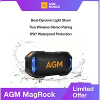 AGM Outdoor Wireless Speaker Bluetooth 5.3 Speaker Stereo Sound IPX7 Waterproof RGB Light Speaker