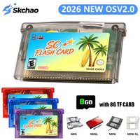 SCFW V2.0 Mini SC Flash Card 5000 in 1 Game Cartridge for GBA GBC GB NES Games with Adapter & 8GB TF Memory Card Game Accessory