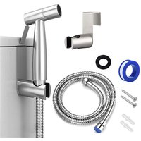 304 Stainless Steel High Pressure Handheld Spray Gun, Bathroom Cleaning Kit with Adjustable Nozzle & Hose for Toilet Bidet