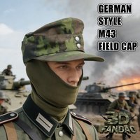 WWII WW2 German Style M43 Field Cap Tactical Camouflage Cotton Mountain Hat for Collection and Display