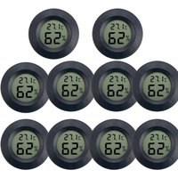 2~10PCS +70°C Mini LCD Digital Thermometer Hygrometer Round Temperature Humidity Tester Sensor Detector For Freezer Cigar Box
