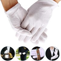 SPA Gloves Ceremonial High Stretch Gloves Household Cleaning Tools White Soft Cotton Work Gloves for Dry Hands Handling Film