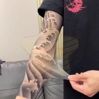 Summer Fake Tattoo Arm Sleeves UV Protection Cooling Sunscreen Cuff Men Women Outdoor Cycling Driving Breathable Seamless
