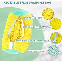 1Pcs Shoe Washing Machine Bag, Sneaker Laundry Bag for Washing Machine Extra Long and Thick Microfibre Fluff Reusable for Washer